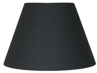 Abat-jour forme conique D25 coton noir Bague E27